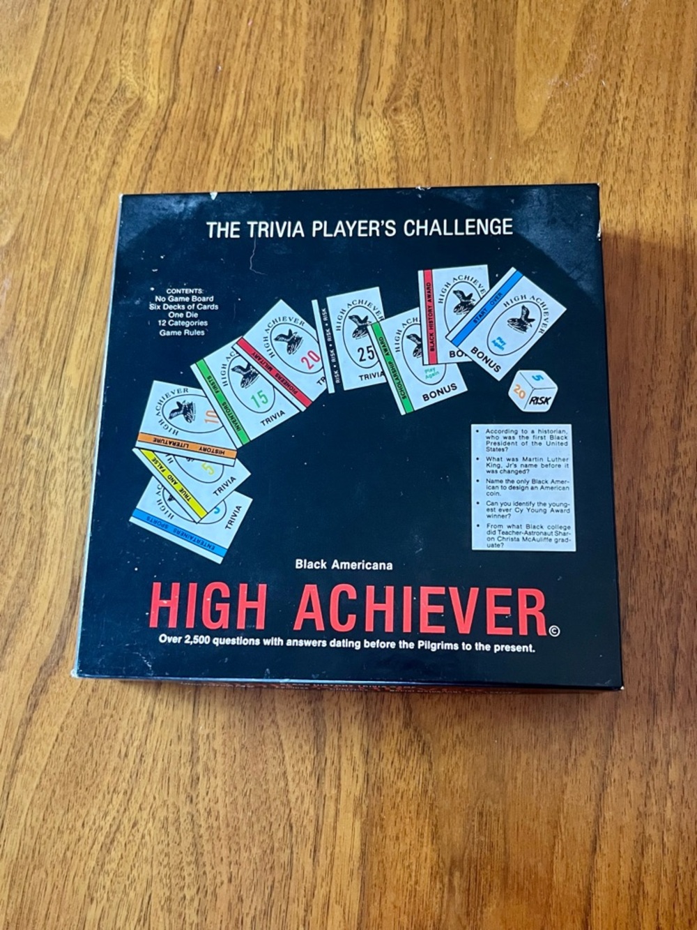 RARE Vintage Black Americana High Achiever En-lite 1985 History Trivia Game